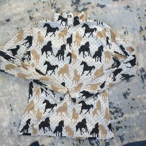 Equestrian Print Long Sleeve Shirt Royal Highness